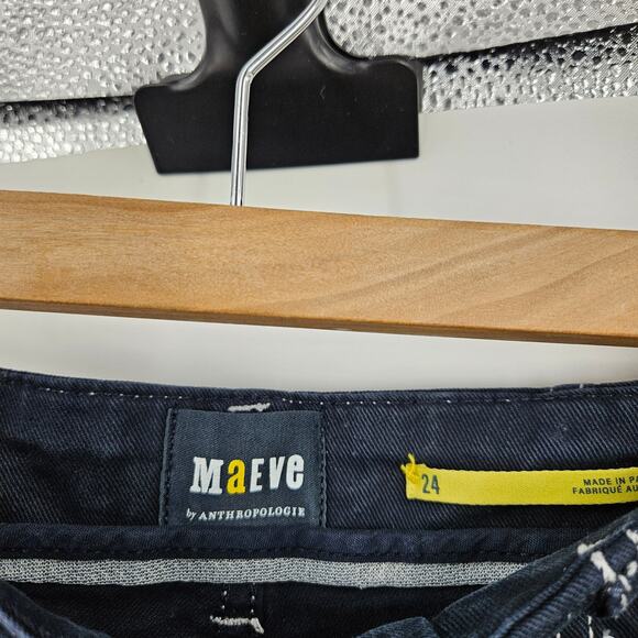 Maeve The Delaney Jeans Dark Blue Clean-Seamed High-Rise Wide-Leg Denim Size 24 - Picture 3 of 6